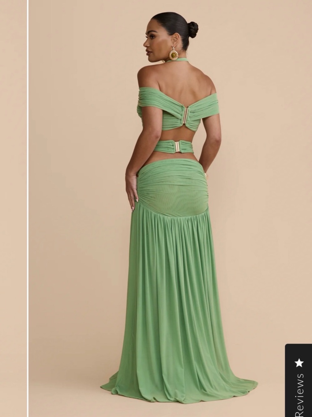 Melani the Label Sage Green Off-Shoulder Top - Picture 3 of 3